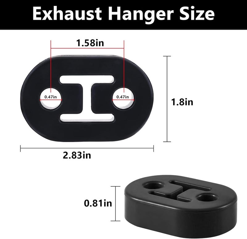 BFXM Exhaust Rubber Hanger, rubber muffler hangers. Rubber Insulator Bushing Mount, rubber exhaust mounts with 2 Holes 0.47 Inch, Universal Fit - Image 2